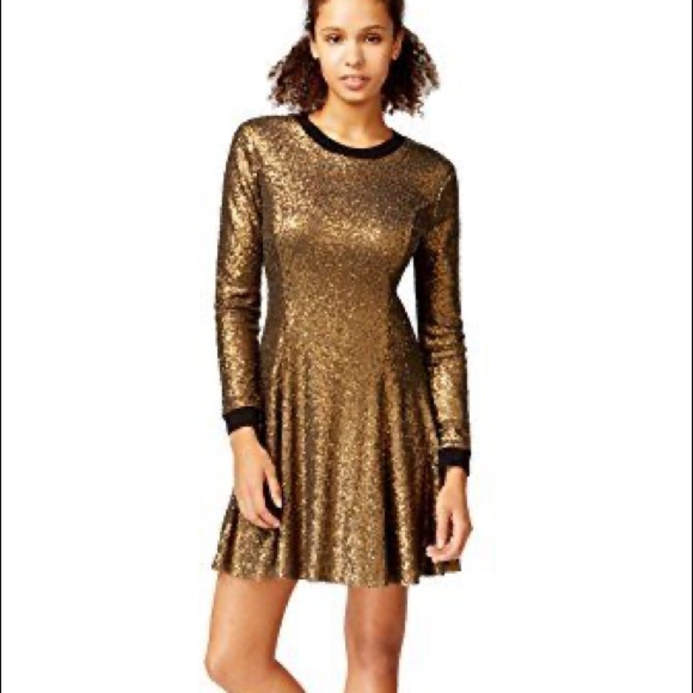 Rachel Roy gold sequin mini dress